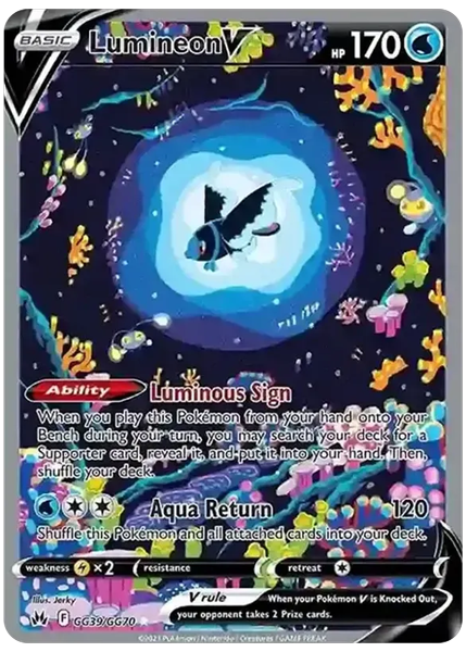 2023 Pokemon Sword and Shield Crown Zenith Full Art/Lumineon V Base GG39/GG70
