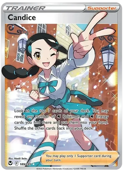 2022 Pokemon Sword & Shield Silver Tempest Full Art/Candice Base 189/195