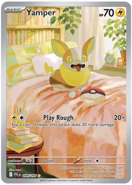 2025 Pokemon Pfl EN-Phantasmal Flames Yamper Illustration Rare 099/094
