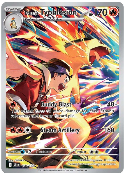 2025 Pokemon Dri EN-Destined Rivals Ethan's Typhlosion Illustration Rare 190/182