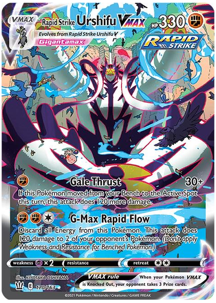 2021 Pokemon Sword & Shield Battle Styles Full Art/Rapid Strike Urshifu Vmax Secret 170/163
