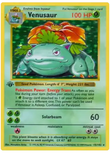 2021 Pokemon Celebrations Classic Collection Venusaur-Holo Base 15/102