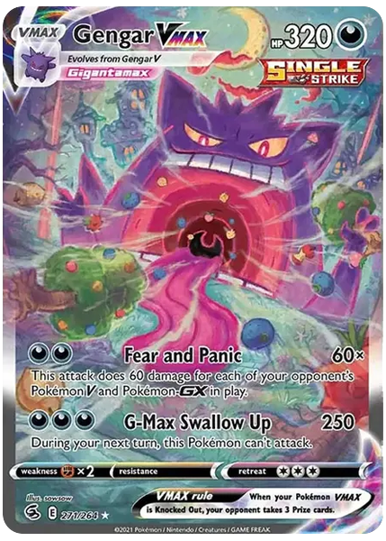 2021 Pokemon Sword & Shield Fusion Strike Full Art/Gengar Vmax Secret 271/264