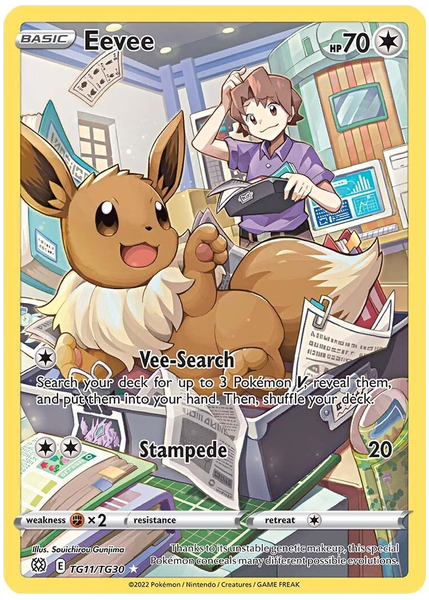 2022 Pokemon Sword & Shield Brilliant Stars Full Art/Eevee Base TG11/TG30