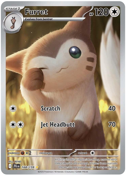 2025 Pokemon Jtg EN-Journey Together Furret Illustration Rare 168/159