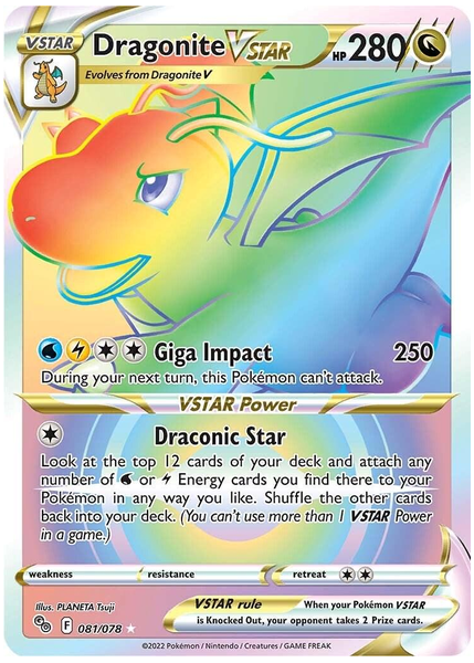 2022 Pokemon Go Full Art/Dragonite Vstar Secret 081/078
