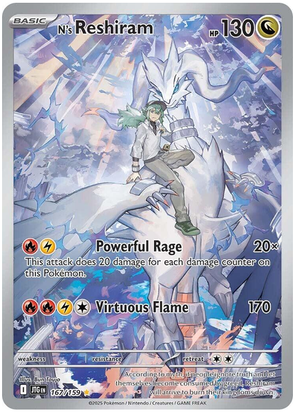 2025 Pokemon Jtg EN-Journey Together N's Reshiram Illustration Rare 167/159