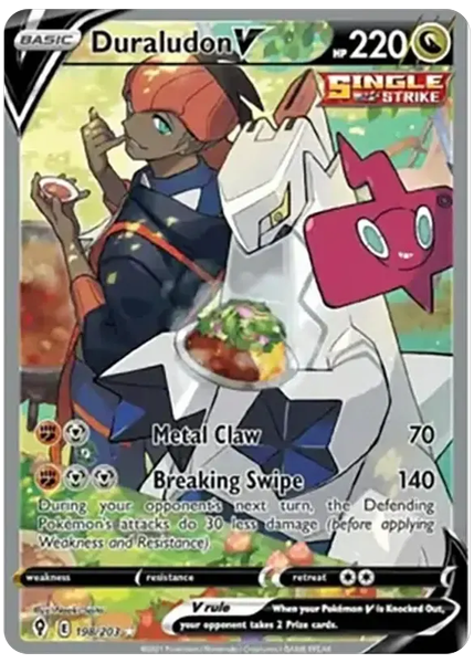 2021 Pokemon Sword & Shield Evolving Skies Full Art/Duraludon V Base 198/203