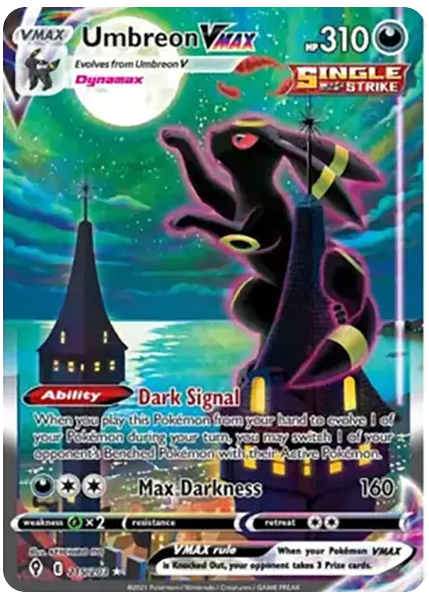 2021 Pokemon Sword & Shield Evolving Skies Full Art/Umbreon Vmax Secret 215/203
