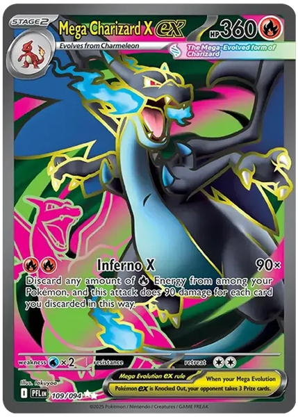 2025 Pokemon Pfl EN-Phantasmal Flames Mega Charizard X EX Ultra Rare 109/094