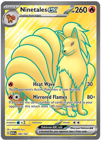 2023 Pokemon Mew EN-151 Ninetales EX Ultra Rare 186/165