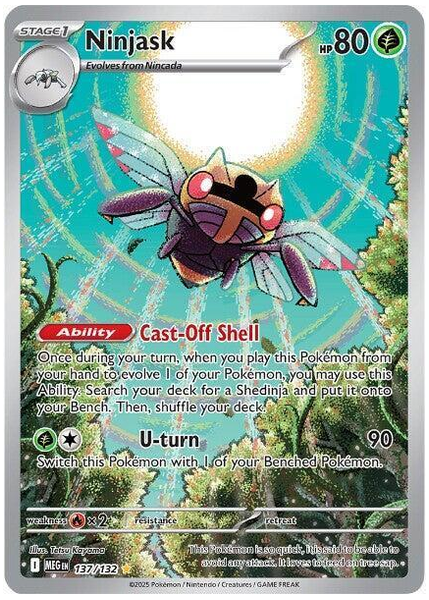 2025 Pokemon Meg EN-Mega Evolution Ninjask Illustration Rare 137/132