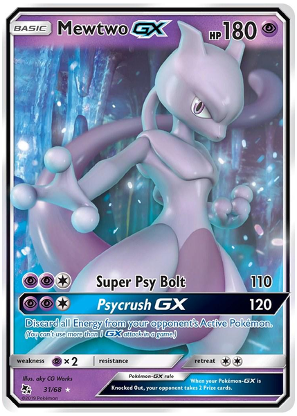 2019 Pokemon Sun & Moon Hidden Fates Mewtwo GX Base 31/68