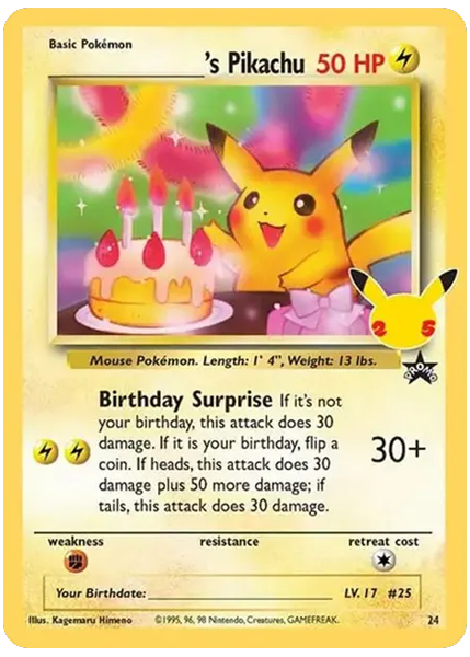 生日皮卡丘閃 慶典經典 24