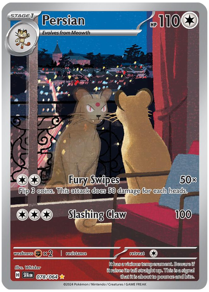 2024 Pokemon Sfa EN-Shrouded Fable Persian Illustration Rare 078/064