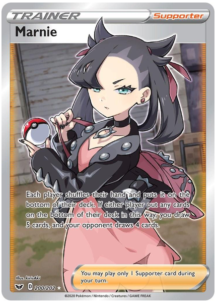 2020 Pokemon Sword & Shield Full Art/Marnie Base 200/202