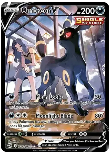 2022 Pokemon Sword & Shield Brilliant Stars Full Art/Umbreon V Base TG22/TG30