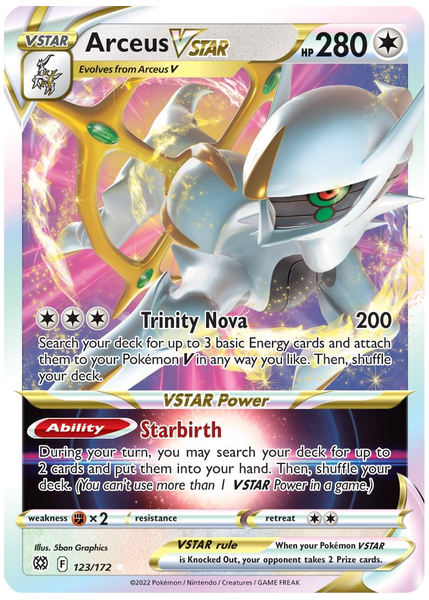 2022 Pokemon Sword & Shield Brilliant Stars Arceus Vstar Base 123/172