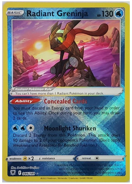 2022 Pokemon Sword & Shield Astral Radiance Radiant Greninja Base 046/189