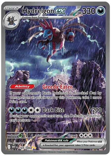 2025 Pokemon Wht EN-White Flare Hydreigon EX Special Illustration Rare 169/086