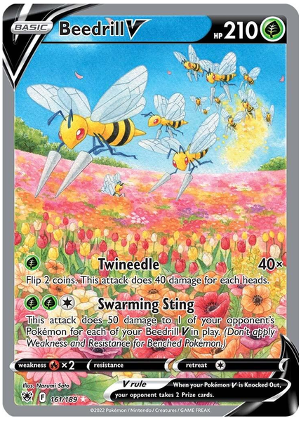 2022 Pokemon Sword & Shield Astral Radiance Full Art/Beedrill V Base 161/189