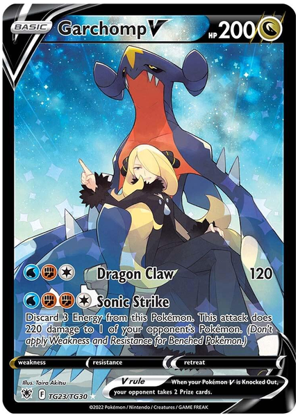 2022 Pokemon Sword & Shield Astral Radiance Full Art/Garchomp V Base TG23/TG30