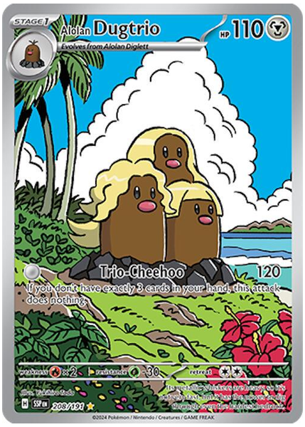 2024 Pokemon Ssp EN-Surging Sparks Alolan Dugtrio Illustration Rare 208/191