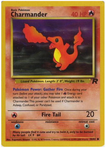 2000 Pokemon Rocket Charmander 1st Edition 50/82