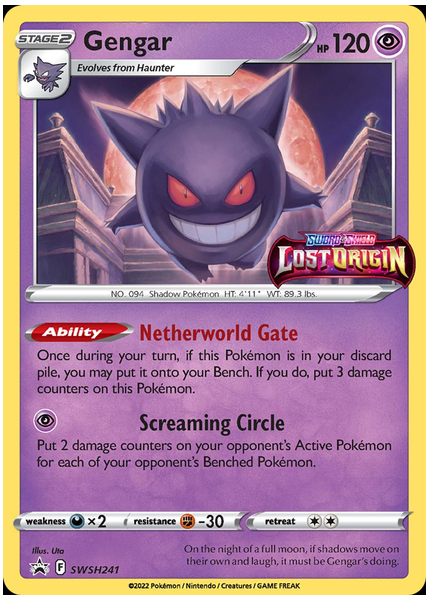 2022 Pokemon Swsh Black Star Promo Gengar-Holo Prerelease 241