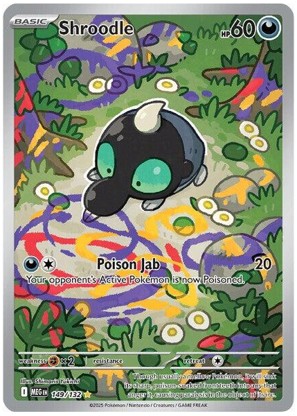 2025 Pokemon Meg EN-Mega Evolution Shroodle Illustration Rare 149/132