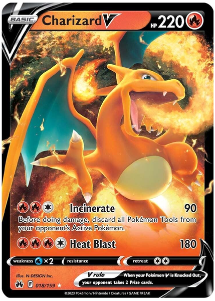 2023 Pokemon Sword and Shield Crown Zenith Charizard V Base 018/159