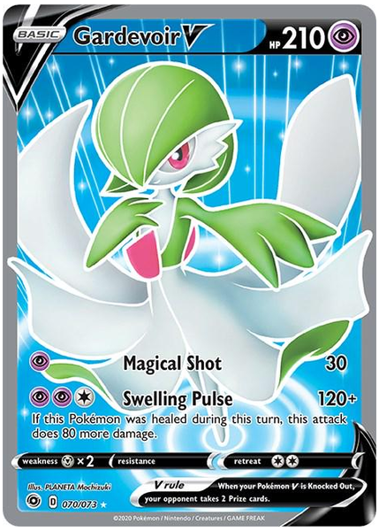 2020 Pokemon Sword & Shield Champion's Path Full Art/Gardevoir V Base 070/073