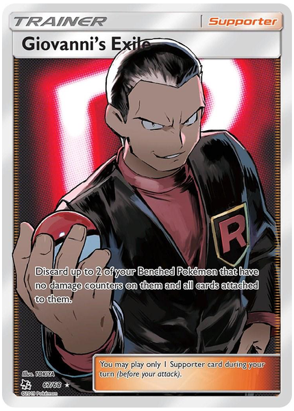 2019 Pokemon Sun & Moon Hidden Fates Full Art/Giovanni's Exile Base 67/68