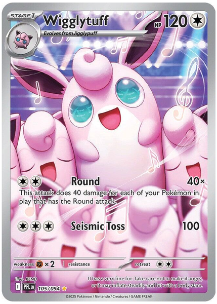 2025 Pokemon Pfl EN-Phantasmal Flames Wigglytuff Illustration Rare 105/094