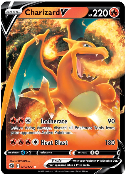 2022 Pokemon Sword & Shield Brilliant Stars Charizard V Base 017/172