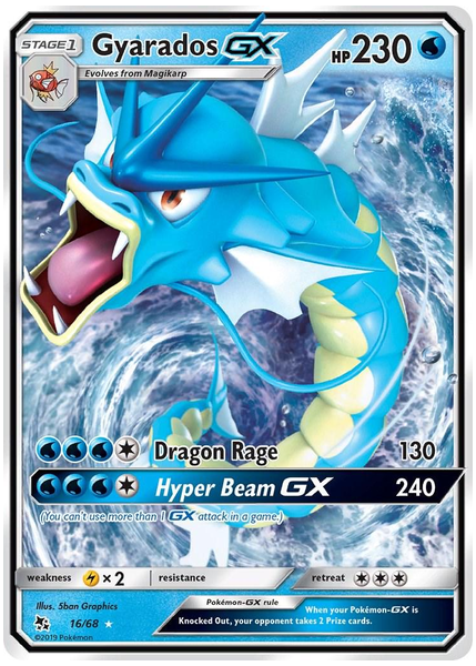 2019 Pokemon Sun & Moon Hidden Fates Gyarados GX Base 16