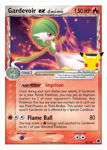 2021 Pokemon Celebrations Classic Collection Gardevoir EX-Holo Base 93/101