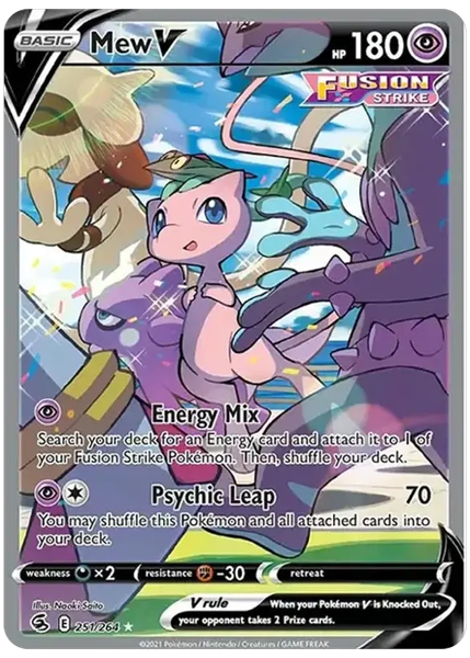 2021 Pokemon Sword & Shield Fusion Strike Full Art/Mew V Base 251/264