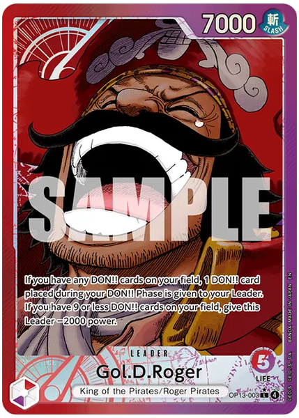 2025 One Piece OP13-Carrying on His Will Gol D. Roger Alternate Art OP13-003
