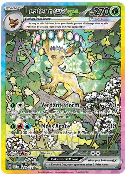 2025 Pokemon Pre EN-Prismatic Evolutions Leafeon EX Special Illustration Rare 144/131