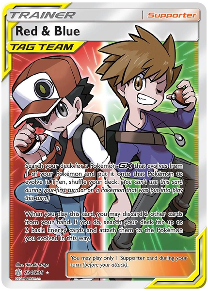 2019 Pokemon Sun & Moon Cosmic Eclipse Full Art/Red & Blue Base 234/236