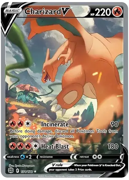 2022 Pokemon Sword & Shield Brilliant Stars Full Art/Charizard V Base 154/172