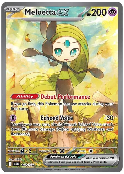 2025 Pokemon Blk EN-Black Bolt Meloetta EX Special Illustration Rare 167/086