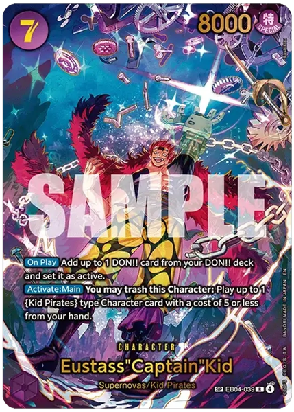 2026 One Piece OP14-EB04-the Azure Sea's Seven Eustass "Captain" Kid Special Alternate Art EB04-039