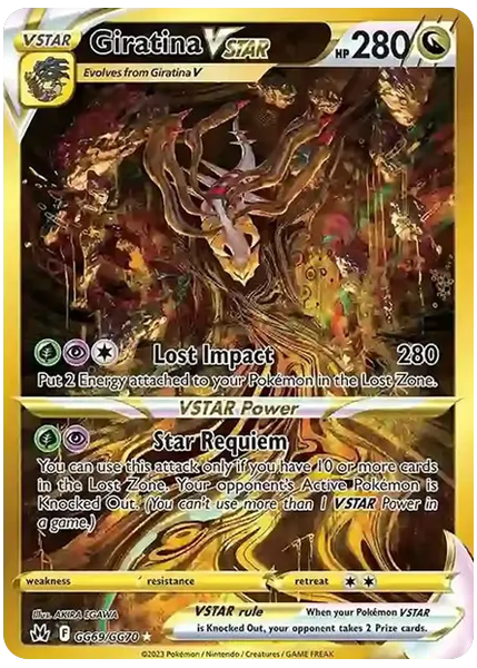 2023 Pokemon Sword and Shield Crown Zenith Full Art/Giratina Vstar Secret GG69/GG70
