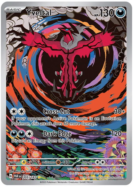 2023 Pokemon Par EN-Paradox Rift Yveltal Illustration Rare 205/182