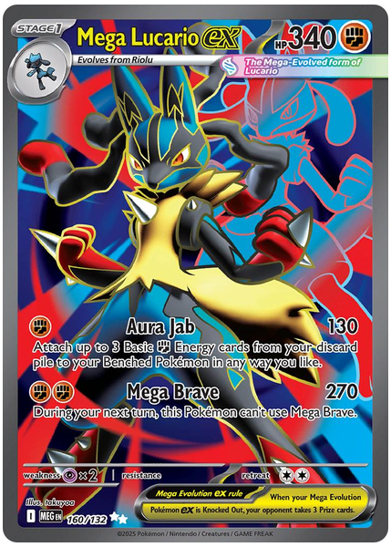 2025 Pokemon Meg EN-Mega Evolution Mega Lucario EX Ultra Rare 160/132