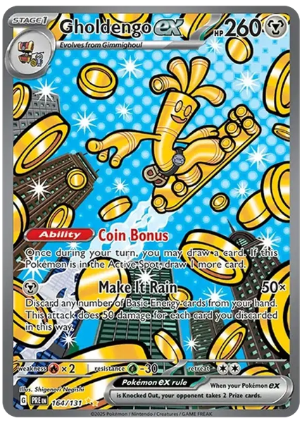 2025 Pokemon Pre EN-Prismatic Evolutions Gholdengo EX Special Illustration Rare 164/131