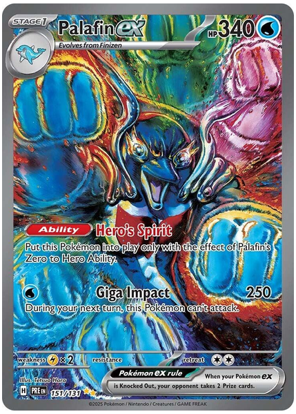 2025 Pokemon Pre EN-Prismatic Evolutions Palafin EX Special Illustration Rare 151/131