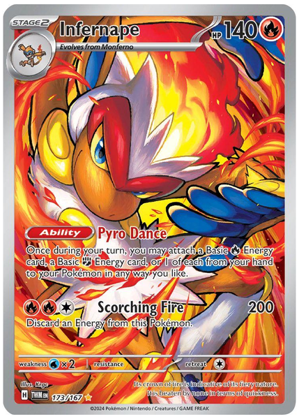 2024 Pokemon Twm EN-Twilight Masquerade Infernape Illustration Rare 173/167